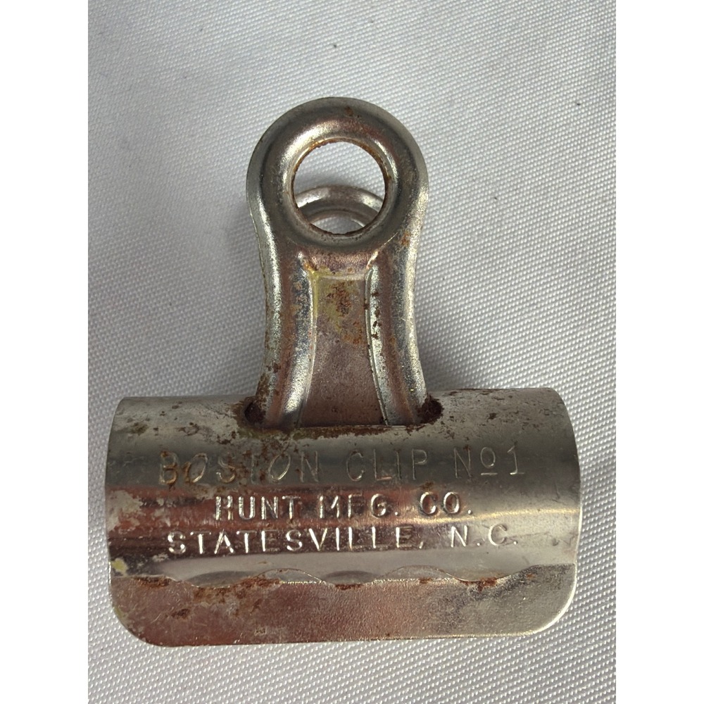 Vintage Boston Clip No 1 Hunt Mfg Co Statesville NC Silver Fair